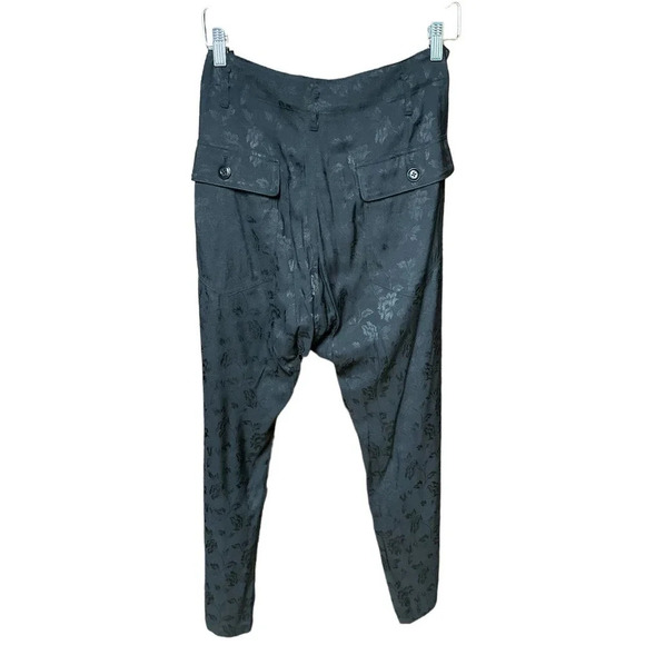 THE GREAT. The Convertible Floral Jacquard Crop Trousers Black Size 2 / US M - Picture 8 of 12